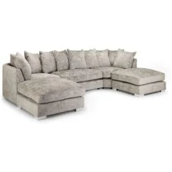 Alaska U-Shaped Fabric Corner Sofa - Truffle