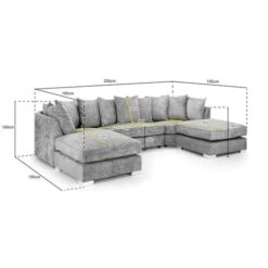 Alaska U-Shaped Fabric Corner Sofa - Truffle -Living Room Furniture Store 63697786 3