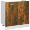 Sink Bottom Cabinet Smoked Oak 80x46x81.5 Cm Engineered Wood VidaXL 1 Sink Bottom Cabinet Smoked Oak 80x46x81.5 Cm Engineered Wood VidaXL -Living Room Furniture Store 64017358 1