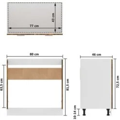 Sink Bottom Cabinet Smoked Oak 80x46x81.5 Cm Engineered Wood VidaXL 9 Sink Bottom Cabinet Smoked Oak 80x46x81.5 Cm Engineered Wood VidaXL -Living Room Furniture Store 64017358 3