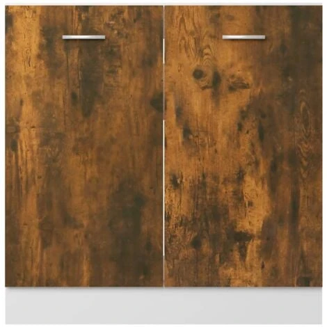 Sink Bottom Cabinet Smoked Oak 80x46x81.5 Cm Engineered Wood VidaXL 7 Sink Bottom Cabinet Smoked Oak 80x46x81.5 Cm Engineered Wood VidaXL - Image 5