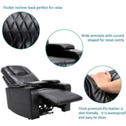 Electric Recliner Chair Power Lift Armchair With USB Charge Port, 360 Swivel Tray Table, Hand In-Arm Storage, Cup Holders, Ambient Lighting -Living Room Furniture Store 64534135 3