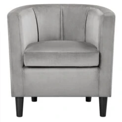 Yaheetech Barrel-shaped Chair Accent Arm Chair, Gray