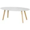 SoBuy Wood White Living Room Oval Coffee Table,FBT61-W -Living Room Furniture Store 6614226 1