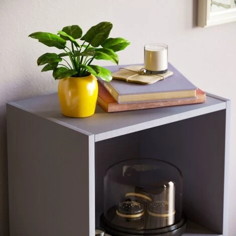 Oxford 3 Tier Cube Bookcase Shelving Storage Unit, Grey 5 Oxford 3 Tier Cube Bookcase Shelving Storage Unit, Grey - Image 3