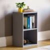 Oxford 2 Tier Cube Bookcase Shelving Storage Unit, Grey