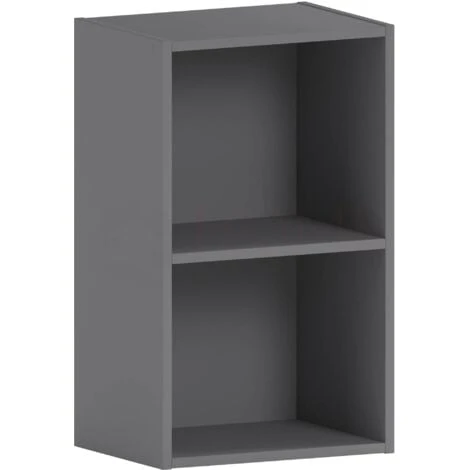 Oxford 2 Tier Cube Bookcase Shelving Storage Unit, Grey 7 Oxford 2 Tier Cube Bookcase Shelving Storage Unit, Grey - Image 5