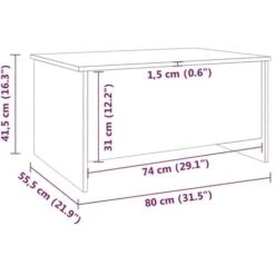 Coffee Table Brown Oak 80x55.5x41.5 Cm Engineered Wood VidaXL -Living Room Furniture Store 66341821 3