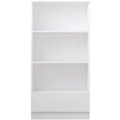 Maldon Matt White Bookcase 3 Open Bookshelf 120cm Tall -Living Room Furniture Store 67331015 4