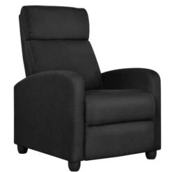 Yaheetech Fabric Recliner Chair Single Recliner Sofa, Black