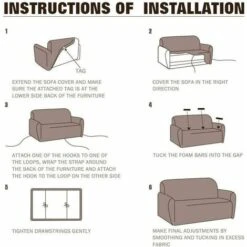 Stretch Sofa Cover Universal Elastic Sofa Cover Fitted Sofa Protector (Dark Grey,2 Seater) -Living Room Furniture Store 67935160 5