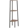 3-Tier Corner Shelf Dark Brown And Black 45.5x31.5x120 Cm VidaXL -Living Room Furniture Store 68352206 1