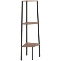 3-Tier Corner Shelf Dark Brown And Black 45.5x31.5x120 Cm VidaXL