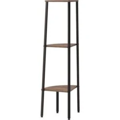 3-Tier Corner Shelf Dark Brown And Black 45.5x31.5x120 Cm VidaXL -Living Room Furniture Store 68352206 5