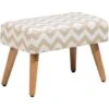 Modern Retro Upholstered Occasional Footstool Wooden Legs Beige Takoma -Living Room Furniture Store 6856909 1