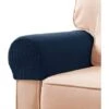 Stretch Armrest Covers Spandex Arm Covers For Chairs Couch Sofa Armchair Slipcovers For Recliner Sofa With Twist Pins 2pcs Navy -Living Room Furniture Store 69212277 1