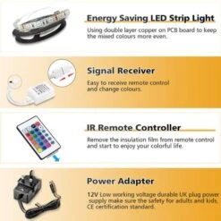 ELEGANT Modern LED Large Display Cabinet In Black High Gloss 1650 X 600 X 35 Mm Cupboard With 5mm Tempered Safety Glass Shelves Sideboard Unit For Living Room -Living Room Furniture Store 69498185 5