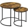 Yaheetech Nesting Coffee Table Set Round Coffee Table For Living Room, Rustic Brown 2 Yaheetech Nesting Coffee Table Set Round Coffee Table For Living Room, Rustic Brown -Living Room Furniture Store 69655141 1