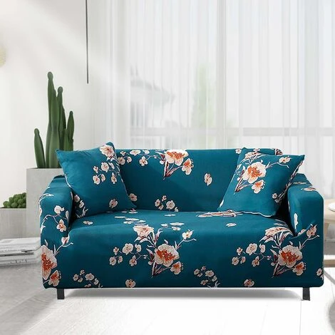 Sofa Covers 3 Seater Sofa Cover With Armrests Stretch Sofa Cover Armchair Slipcover Elastic Sofa Cover Couch Cover Universal Furniture Protector, Blue Flower 4 Sofa Covers 3 Seater Sofa Cover With Armrests Stretch Sofa Cover Armchair Slipcover Elastic Sofa Cover Couch Cover Universal Furniture Protector, Blue Flower - Image 2