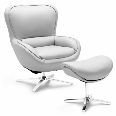 360¡ãSwivel Lounge Chair And Footstool Set,86D X 74W X 94H Cm ,Modern Upholstered Rocking Recliner Chair With Ottoman, Occasional Leisure Accent Armchair For Living Room, Bedroom And Office (Grey) 3 360¡ãSwivel Lounge Chair And Footstool Set,86D X 74W X 94H Cm ,Modern Upholstered Rocking Recliner Chair With Ottoman, Occasional Leisure Accent Armchair For Living Room, Bedroom And Office (Grey)