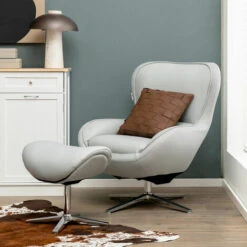 360¡ãSwivel Lounge Chair And Footstool Set,86D X 74W X 94H Cm ,Modern Upholstered Rocking Recliner Chair With Ottoman, Occasional Leisure Accent Armchair For Living Room, Bedroom And Office (Grey) 10 360¡ãSwivel Lounge Chair And Footstool Set,86D X 74W X 94H Cm ,Modern Upholstered Rocking Recliner Chair With Ottoman, Occasional Leisure Accent Armchair For Living Room, Bedroom And Office (Grey) -Living Room Furniture Store 70105074 4
