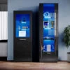 ELEGANT Black Display Cabinet Set High Gloss Living Room Set Bookcase Tall Storage Cabinet With Multicolour LED Light 2 ELEGANT Black Display Cabinet Set High Gloss Living Room Set Bookcase Tall Storage Cabinet With Multicolour LED Light -Living Room Furniture Store 70290121 1