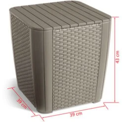 Garden Side Table Luzon Flat Wicker Cappuccino Keter -Living Room Furniture Store 7030650 3