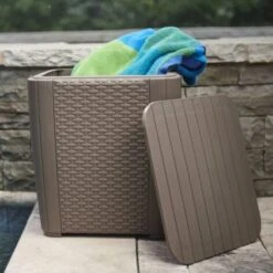 Garden Side Table Luzon Flat Wicker Cappuccino Keter -Living Room Furniture Store 7030650 4