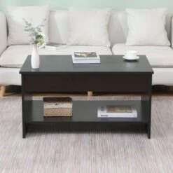 HMD FURNITURE Lift Up Top Coffee Table With Bottom Storage Shelf And Hidden Drawer Living Room Furniture,Black,85x50x45cm(WxDxH) 8 HMD FURNITURE Lift Up Top Coffee Table With Bottom Storage Shelf And Hidden Drawer Living Room Furniture,Black,85x50x45cm(WxDxH) -Living Room Furniture Store 71089164 2