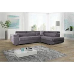 Fabric Laguna Corner Sofa Bed With Storage Universal Sofa Bed - Grey