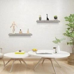 WOLTU High Gloss Floating Shelf Storage Display Unit Wall Mounted Bookcases Unit White 50 Cm -Living Room Furniture Store 71153609 3