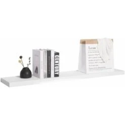 WOLTU High Gloss Floating Shelf Storage Display Unit Wall Mounted Bookcases Unit White 50 Cm -Living Room Furniture Store 71153609 4