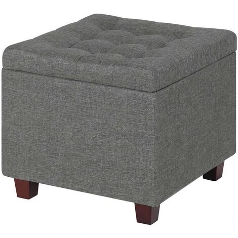 WOLTU Storage Box Ottoman Stools Upholstered Footstools Square Pouffe Cover Dark Grey 3 WOLTU Storage Box Ottoman Stools Upholstered Footstools Square Pouffe Cover Dark Grey