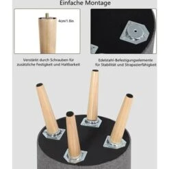 WOLTU Folding Ottoman Storage Box Pouffe Seat Stools Home Chairs Footstools Storage Light Grey -Living Room Furniture Store 71153669 4