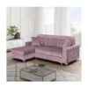 Verso Small Plush Velvet L-Shape Right-Hand Corner Sofa Bed - Pink 1 Verso Small Plush Velvet L-Shape Right-Hand Corner Sofa Bed - Pink -Living Room Furniture Store 71153886 1