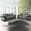 Dino 3+2 Seater Sofa Set - Black/Grey