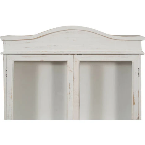 WOODEN SHOWCASE CABINET ANTIQUE WHITE FINISH L64XPR17XH84 CM SHABBY STYLE 5 WOODEN SHOWCASE CABINET ANTIQUE WHITE FINISH L64XPR17XH84 CM SHABBY STYLE - Image 3
