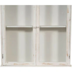 WOODEN SHOWCASE CABINET ANTIQUE WHITE FINISH L64XPR17XH84 CM SHABBY STYLE 10 WOODEN SHOWCASE CABINET ANTIQUE WHITE FINISH L64XPR17XH84 CM SHABBY STYLE -Living Room Furniture Store 71193638 4