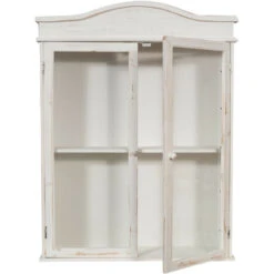 WOODEN SHOWCASE CABINET ANTIQUE WHITE FINISH L64XPR17XH84 CM SHABBY STYLE 11 WOODEN SHOWCASE CABINET ANTIQUE WHITE FINISH L64XPR17XH84 CM SHABBY STYLE -Living Room Furniture Store 71193638 5
