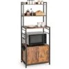4-Tier Kitchen Baker’s Rack Industrial Storage Shelf Microwave Stand W/ 2 Doors -Living Room Furniture Store 71406235 1