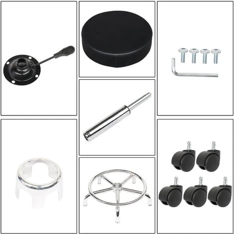 Swivel Stool Height Adjustable 360�� Rotation Chair Office Round Bar Stool, Black 6 Swivel Stool Height Adjustable 360�� Rotation Chair Office Round Bar Stool, Black - Image 4