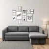 Livingandhome Dark Grey Corner Sofa Bed 3 Seater Sofa With Storage