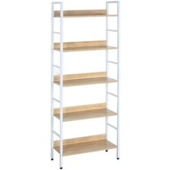 WOLTU Heavy Duty Bookcases Shelf Unit 5 Shelves Storage Rack White