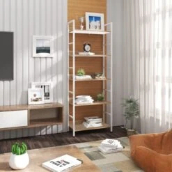 WOLTU Heavy Duty Bookcases Shelf Unit 5 Shelves Storage Rack White 9 WOLTU Heavy Duty Bookcases Shelf Unit 5 Shelves Storage Rack White -Living Room Furniture Store 72492469 3