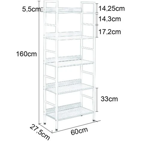 WOLTU Heavy Duty Bookcases Shelf Unit 5 Shelves Storage Rack Black 5 WOLTU Heavy Duty Bookcases Shelf Unit 5 Shelves Storage Rack Black - Image 3
