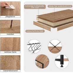 WOLTU 4 Tier Kitchen Storage Shelf Rack Microwave Oven Stand Holder Cabinet Shelf Black+oak -Living Room Furniture Store 72518428 5