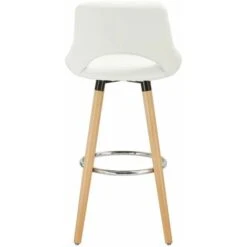 WOLTU 2 Pcs Bar Stools Breakfast Kitchen Counter High Stools Wood Legs Barstools White -Living Room Furniture Store 72518431 5