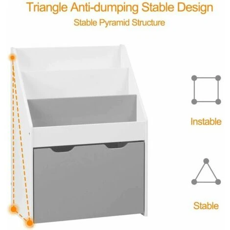 WOLTU Children Bookcases Toy&Book Storage Kids Rack Modern Safe Bedroom Playroom 6 WOLTU Children Bookcases Toy&Book Storage Kids Rack Modern Safe Bedroom Playroom - Image 4