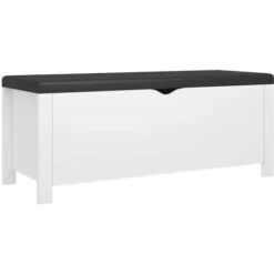 Storage Box With Cushion White 105x40x45 Cm Engineered Wood VidaXL
