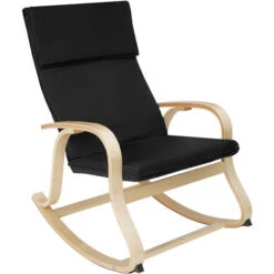 Rocking Chair Roca 65 X 94 X 100 Cm - Rocking Chair, Rocking Chair, Relaxation Chair - Black